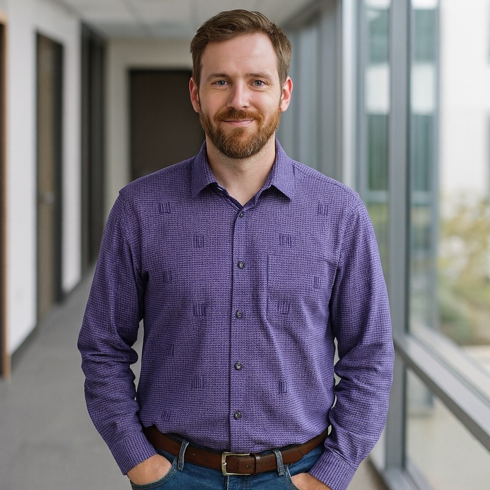 Marco Brunelli Purple Abstract Print Button‎ up Rodeo Business Casual XL